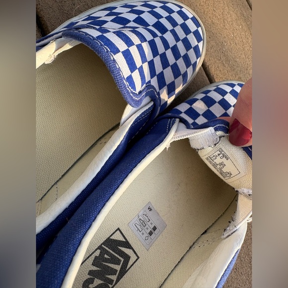 Vans Kids Blue and White Checkered Sneakers - Picture 3 of 3